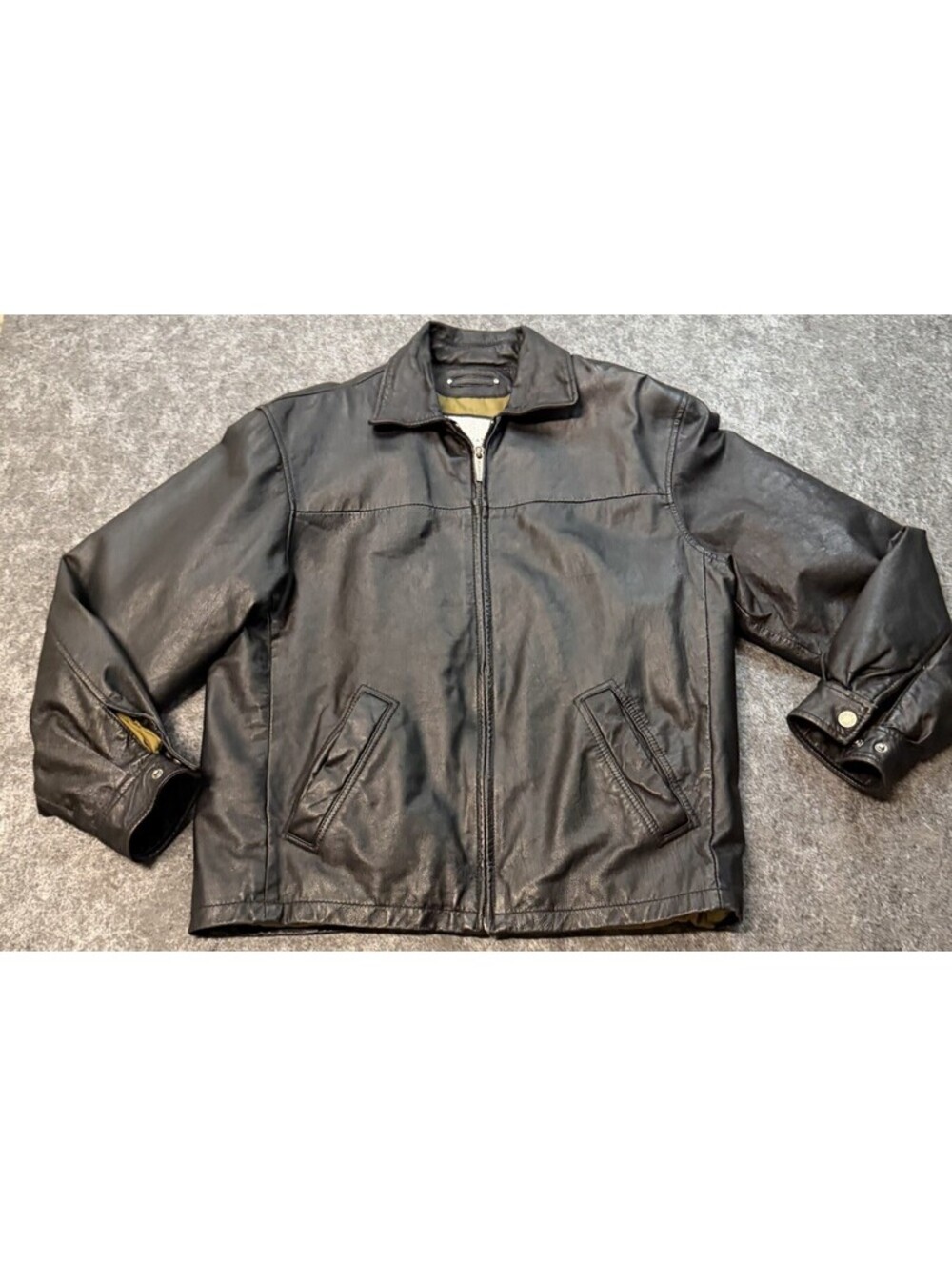 Wilsons Leather M. Julian Mens Medium Black Genuine Leather Zip Jacket Coat M